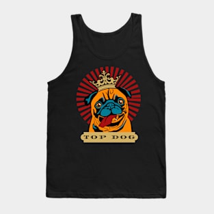 Graphic Top Dog Vintage Pug Dog Tank Top